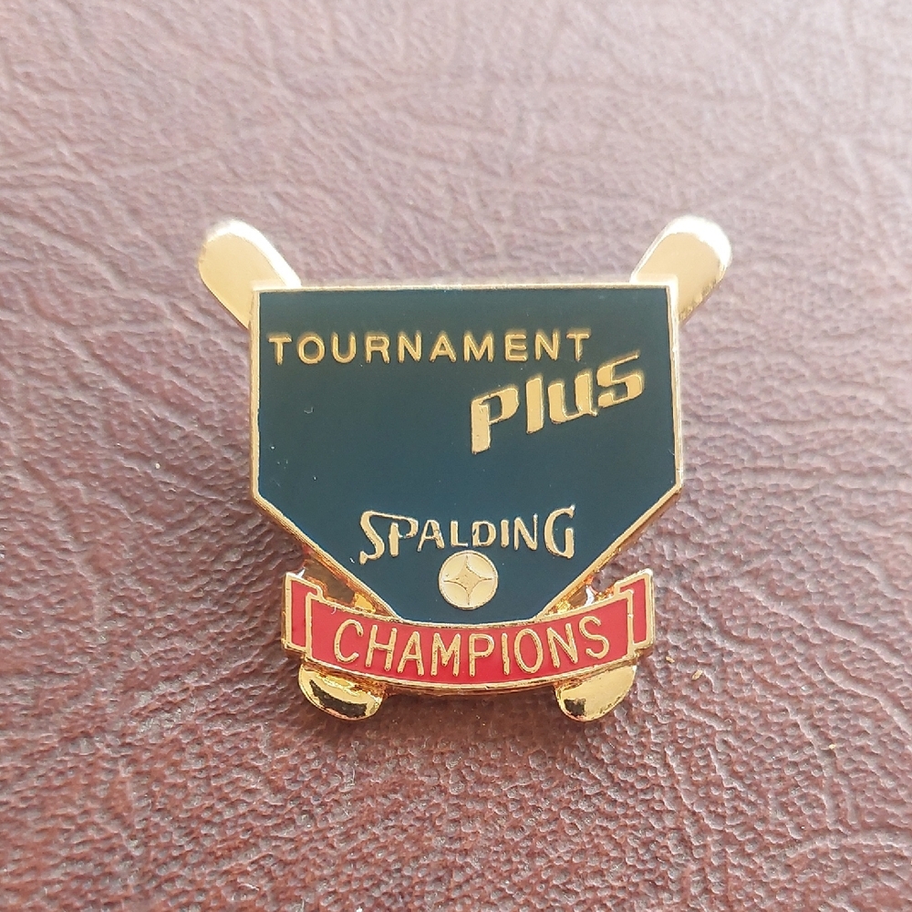Vtg Spalding Tournament Plus Champions Pin | Baseball Softball Bat Award
